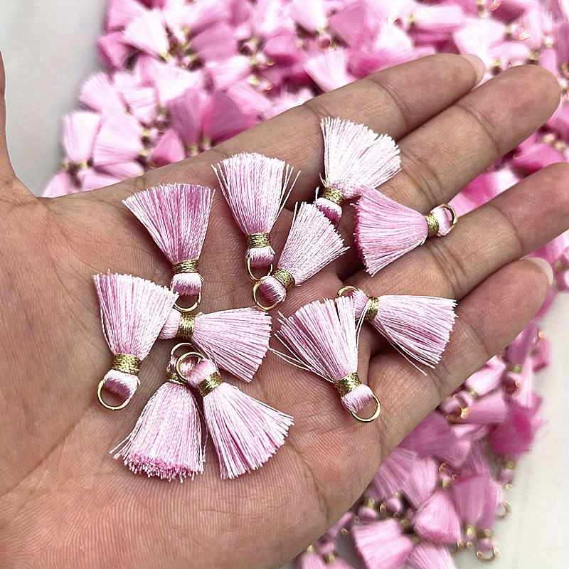10pcs Metal Mini Split Ring Tassel Decorative Pendants